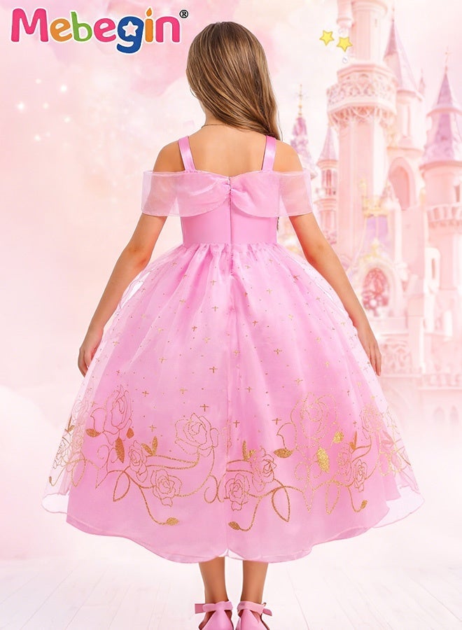 MEBEGIN Deluxe Princess Costume Set with 8PCS Accessaries, Fancy Elegant Off Shoulder Frock, Fairy Dress with Exquisite Decoration, Suitable for Party, Birthday, Funfair, Stage Performance, Cosplay and Any Other Special Occasions - Image 3